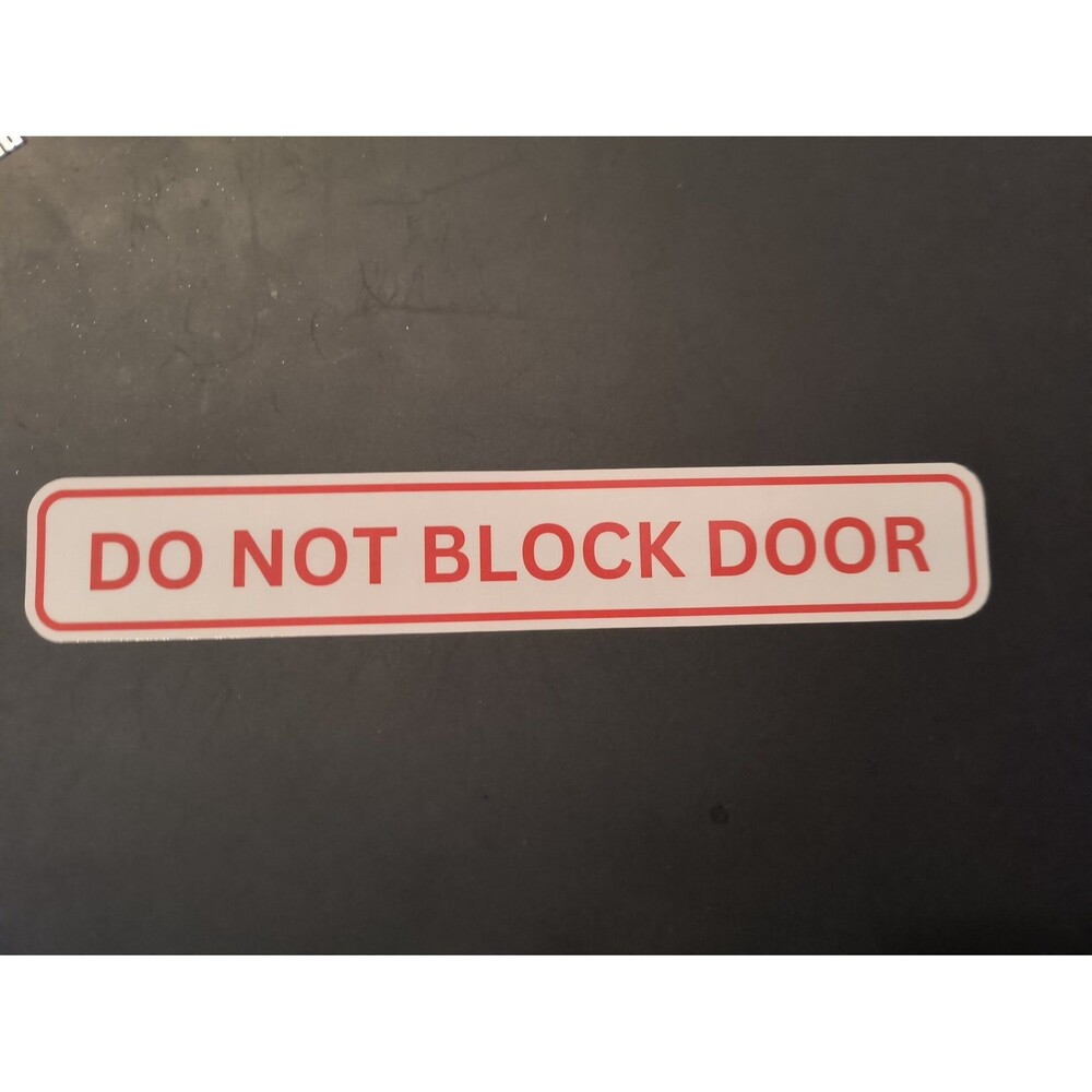 Do Not Block Door Sign Sticker Decal Vinyl Waterproof (2 Pack)